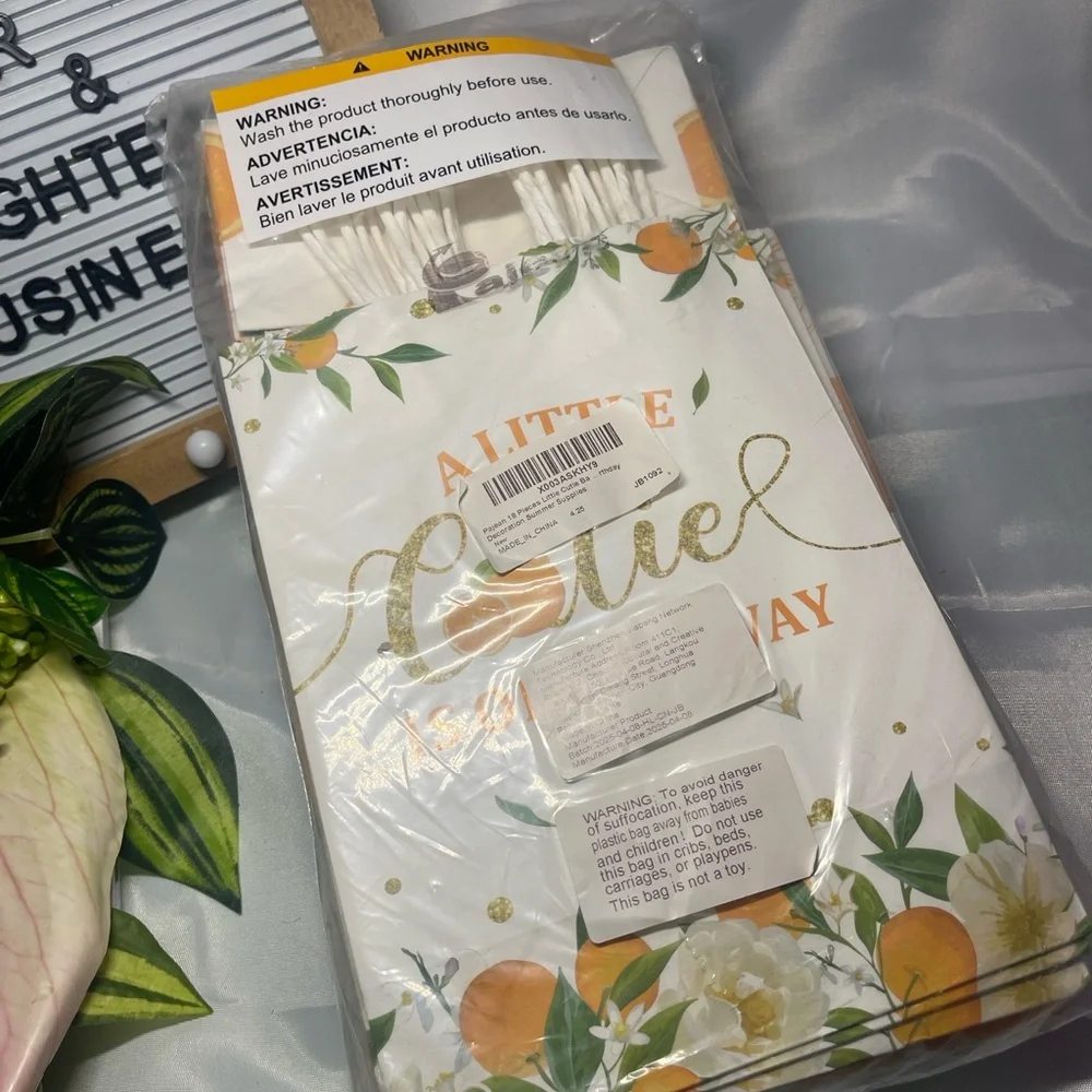 Little Cutie Citrus Orange Party Favor Bags – 18 Pack Thank You Gift Bags Baby